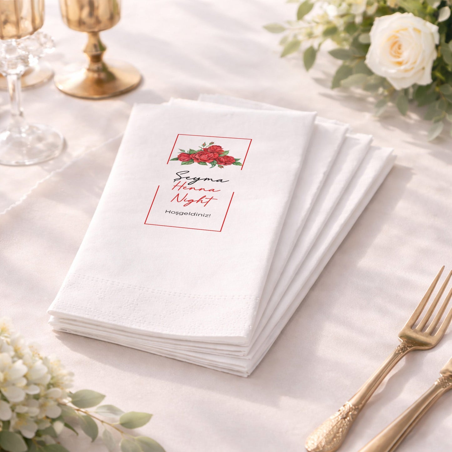 Şeyma Henna Night Temalı Kına Gecesi Baskılı Peçete