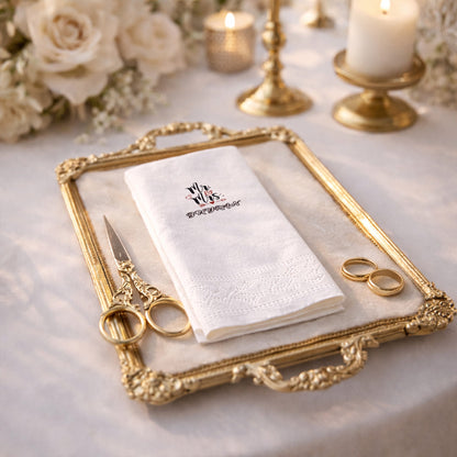 Mr & Mrs Yazılı İsimli Düğün Baskılı Peçete Tasarımı