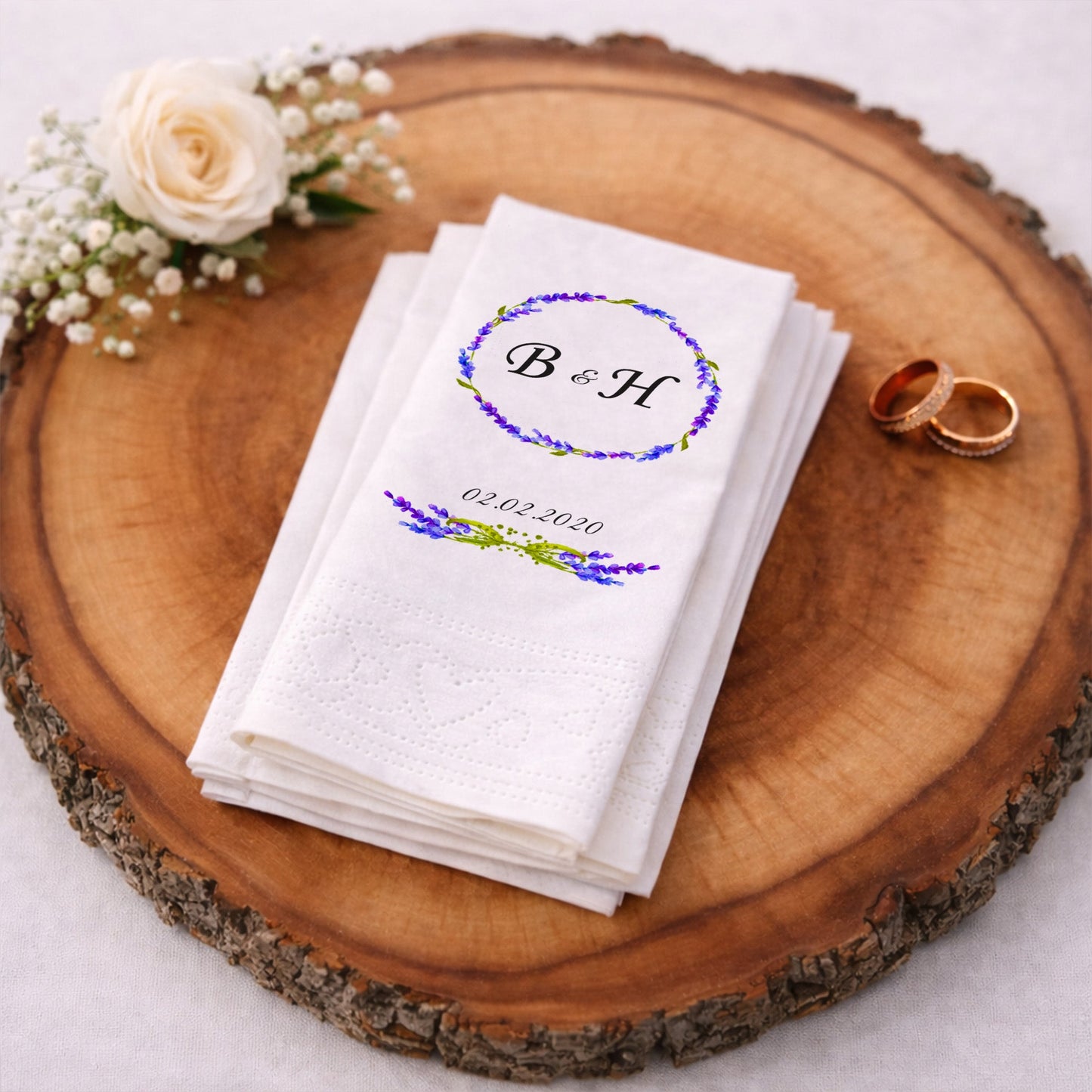 Hat Yazılı Dini Temalı İsimli Nikah ve Düğün Peçetesi