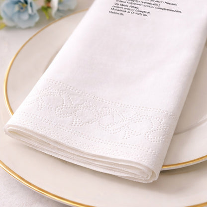 Minimal Ayet Metinli Nikah ve Düğün Baskılı Özel Gün Peçetesi