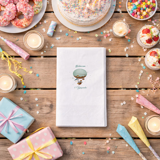 Gökyüzü Yolculuğu Temalı Bebecan 5 Yaş Doğum Günü Peçetesi