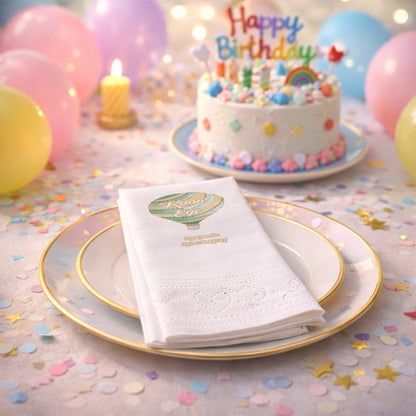 Kaan Ege Pastel Yeşil Bohem Sıcak Hava Balonu Temalı Peçete