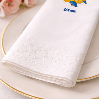 Sarı Sevimli Uçak Temalı Çocuk Doğum Günü Peçetesi 20'li Paket