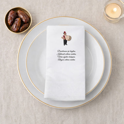 Ramazan Desenli Baskılı Peçete – Davulcu Motifli, 33x33 cm Çift Katlı, 20’li Paket | Kidzia