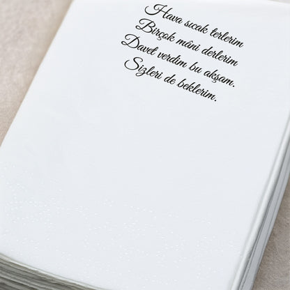 Kidzia Ramazan Kitap & Camii Silüeti Baskılı Peçete – Mani Yazılı, 33x33 cm Çift Katlı, 20’li Paket
