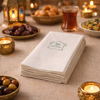 Ramazan Desenli Baskılı Peçete – Hayırlı Ramazanlar Yazılı, Çift Katlı 33x33 cm (20’li Paket)