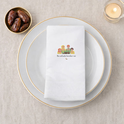 Ramazan Desenli Baskılı Peçete – Aile Sofrası Temalı | Bu Sofrada Bereket Var | 33x33 cm