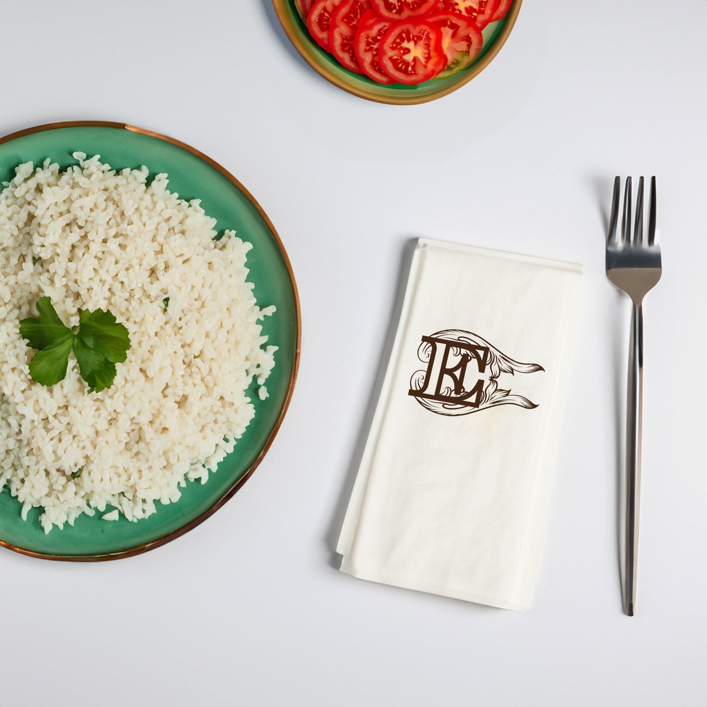 Monogram Desenli Baskılı Peçete – 33x33 cm | 20’li Paket