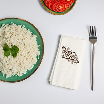 U Harfi Monogram Baskılı Şık Peçete – 33x33cm, Çift Katlı Beyaz Selülozik, 20’li Paket
