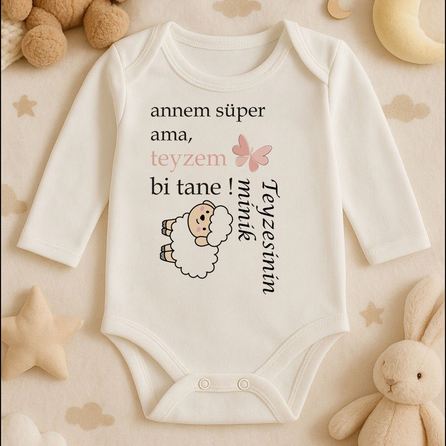 Kişiye Özel Bebek Zıbını – Teyzem Bi Tane Tasarım | 1–36 Ay