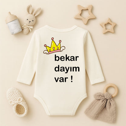 Taç Temalı Kişiye Özel Bebek Zıbını – 1–36 Ay | Prenses Tasarım, DTF Baskı