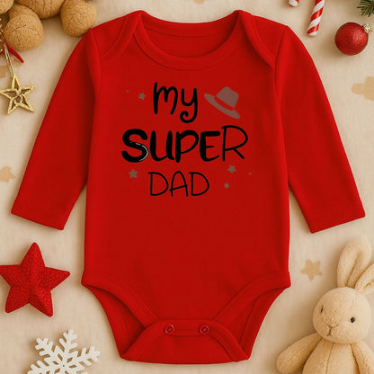 My Super Dad Baskılı Baba Tişörtü – Şapkalı Eğlenceli Tasarım