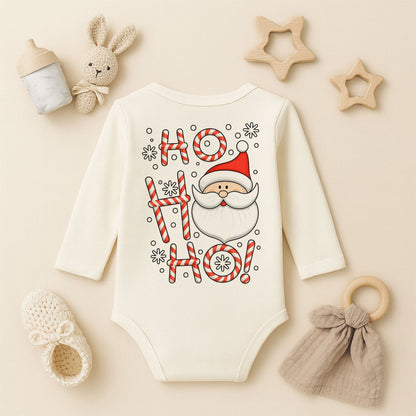 Ho Ho Ho Noel Baba Baskılı Tişört – Şeker Kamışlı Yılbaşı Tasarımı