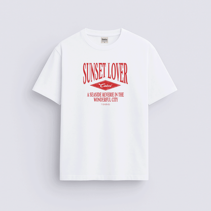 Sunset baskılı regular tişört
