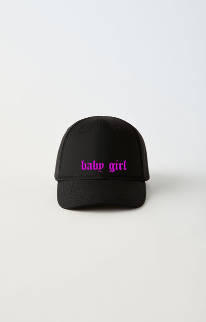 Baby Girl Baskılı Baskılı Ayarlanabilir Siyah Şapka