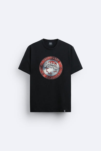 antik baskılı regular tişört