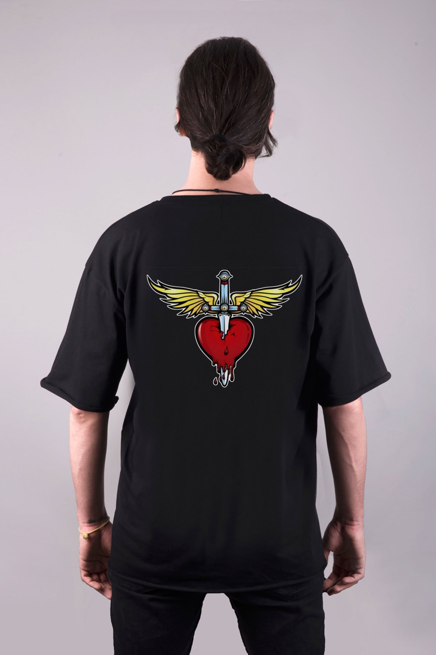 Bon Jovi baskılı oversize tişört