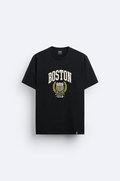 Boston baskılı regular tişört