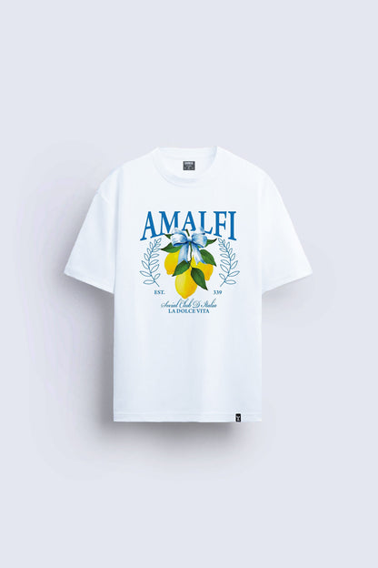 amalfi baskılı oversize beyaz tişört