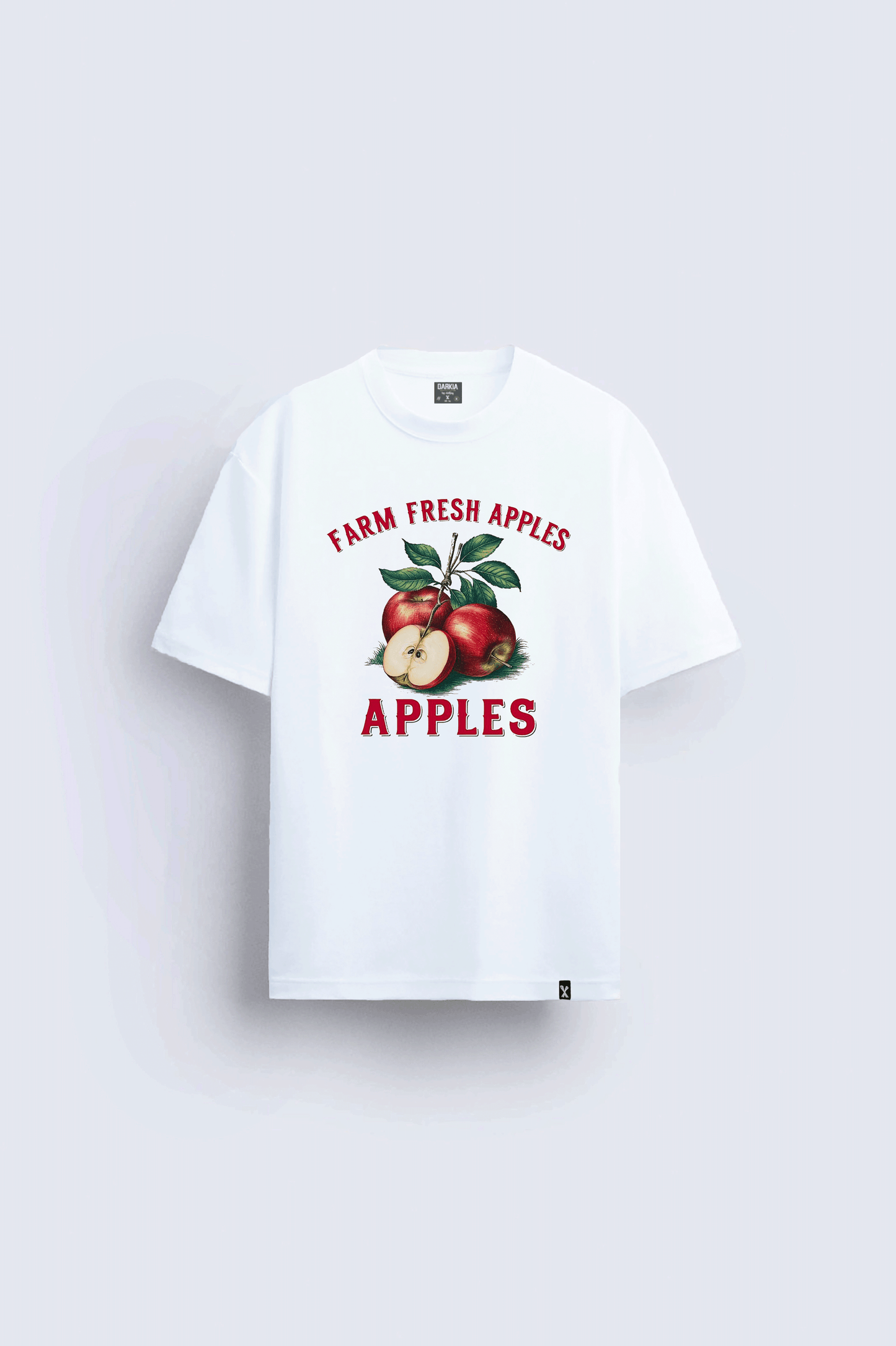 apple baskılı oversize beyaz tişört
