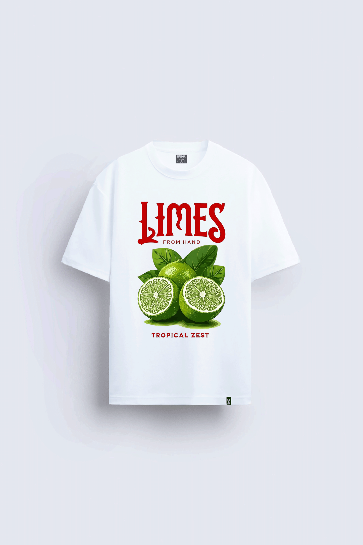 lime baskılı oversize beyaz tişört