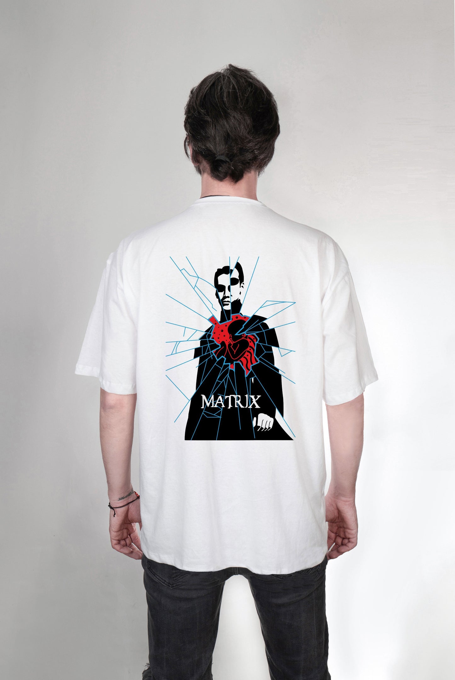 Matrix baskılı oversize tişört