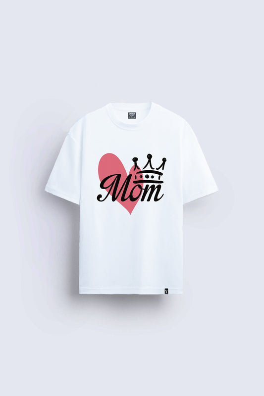 Anneler Günü Hediye Tişörtü – MOTHER MAMA MOM  Baskılı Oversize Tişört