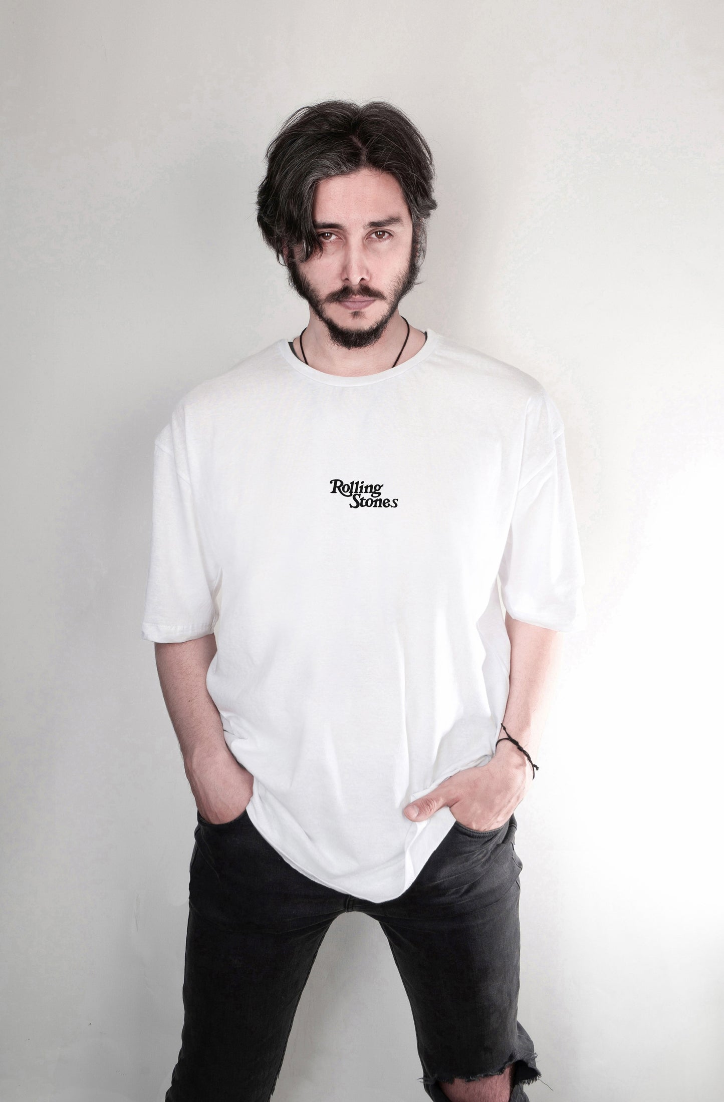 Rolling Stone baskılı oversize tişört